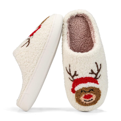 Ecetana Fuzzy House Slippers for Women Christmas Cozy Memory Foam Woman Slipper Indoor and Outdoor Winter Bedroom Shoes