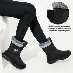 Women Snow Boots Winter Slip On Mid Calf Boots for Women Waterproof Comfortable Outdoor Shoes