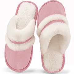 Ecetana Cozy Slippers for Women Indoor and Outdoor Fuzzy House Shoes with Memory Foam