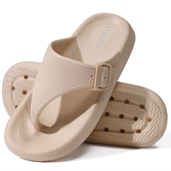 Ecetana Flip Flops Pillow Slippers for Women Soft Slides Sandals Cushion Beach Shoes