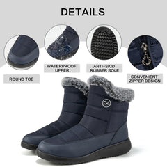 Snow Boots Women Winter Shoes Warm Faux Waterproof Fur Outdoors Ankle Booties