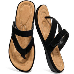 Ecetana Women's Flats Sandals Walking Thong Sandals Summer Beach Flip Flops with Adjustable Strap