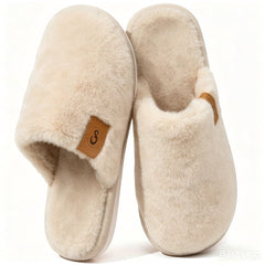 Ecetana Women's Fuzzy Slippers Indoor Cozy Soft Memory Foam Slip On House Shoes for Women