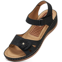 Ecetana Wedge Sandals for Women Foot Massage Sandals Summer Dressy Platform Walking Sandals