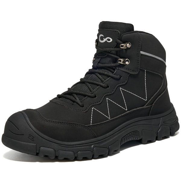 Ablanczoom Steel Toe Safety Boots for Mens: Slip Resistant Waterproof Construction Men Work Safety Shoes Anti-puncture Security