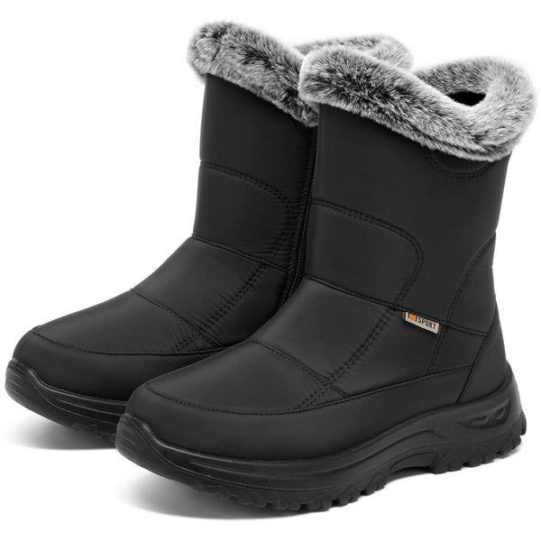 Ablanczoom Snow Boots Womens: Faux Fur Winter Hiking Shoes Woman Booties