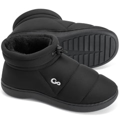 Ecetana Men Slipper Warm Faux Fur Lined Home Slipper Comfortable Waterproof Slip On Lightweight Shoes