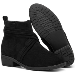 Ecetana Women's Ankle Boots Chunky Heel Round Toe Casuals Short Booties with Side Zipper