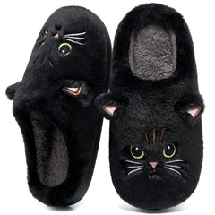 Ecetana Women's Cute Fuzzy Slippers Comfort Faux Fur Memory Foam Non-Slip House Slippers for Women