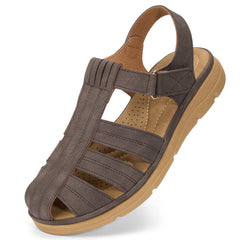 Ablanczoom Womens Summer Comfortable Closed Toe Ankle Strap Flat Sandals