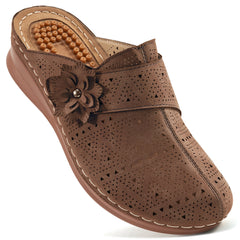 Ecetana Mules for Women Comfortable Closed Toe Women Wedge Sandals Slip On Shoes