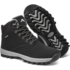 Ecetana Men's Waterproof Snow Boots Insulated Warm Lined Winter Boot for Cold Weather Non-Slip Outdoor Trekking Hiking Shoes