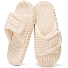 Ecetana Open Toe House Slippers for Women Memory Foam Bedroom Slippers Cozy Indoor House Shoes