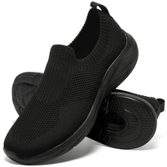 MeMoride Mens Walking Shoes Lightweight Slip-On Knit Sneakers Breathable Mesh Running Shoes