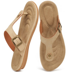 Ecetana Women's Flip Flops Comfort Dressy Slides Sandals Flat Sandals for Women