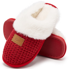 Ecetana Women's Fluffy Slippers Soft Comfort Memory Foam Indoor Outdoor House Slipper