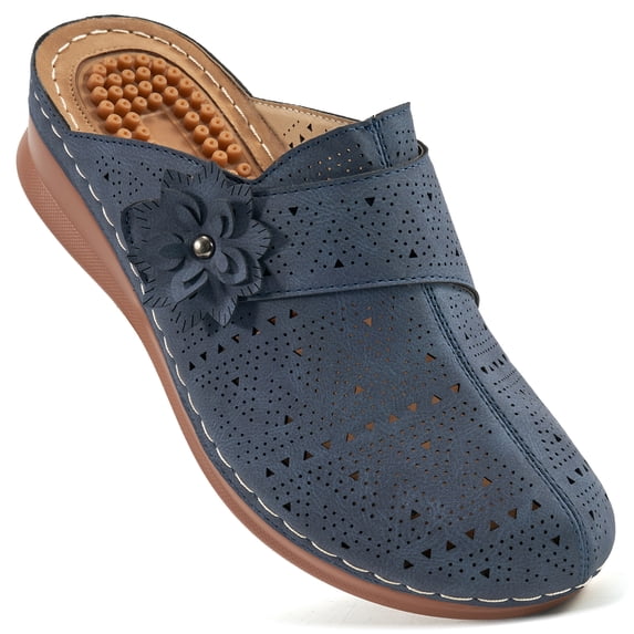 Ecetana Mules for Women Comfortable Closed Toe Women Wedge Sandals Slip On Shoes