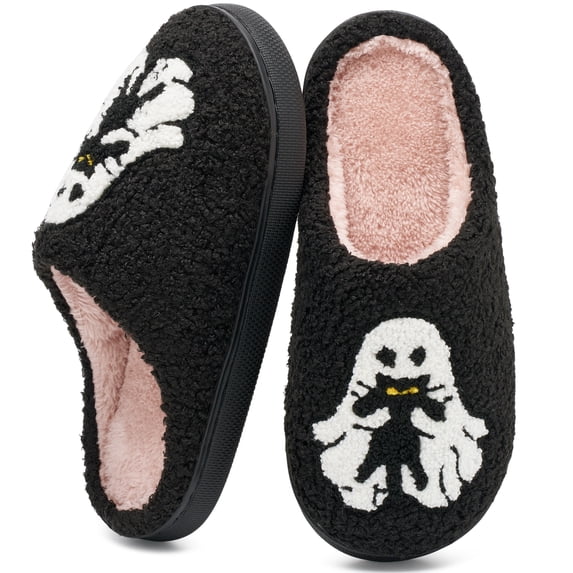 Ecetana House Slippers for Women Men Fuzzy House Shoes with Memory Foam