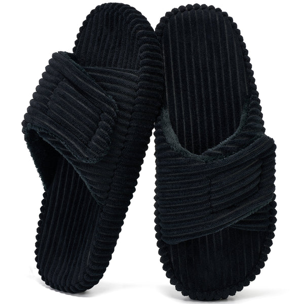 Ecetana Open Toe House Slippers for Women Memory Foam Bedroom Slippers Cozy Indoor House Shoes