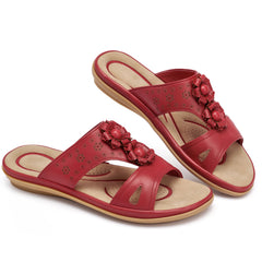 Ecetana Sandals for Women Flat Shoes Slip On Dressy Summer Comfortable Flower Slides Sandals