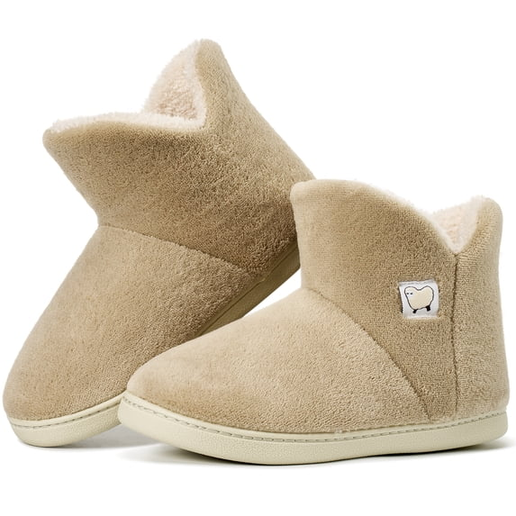 Ecetana Women's Winter Slipper Boots Warm Fuzzy Bootie Memory Foam Non-Slip Indoor Outdoor House Shoes