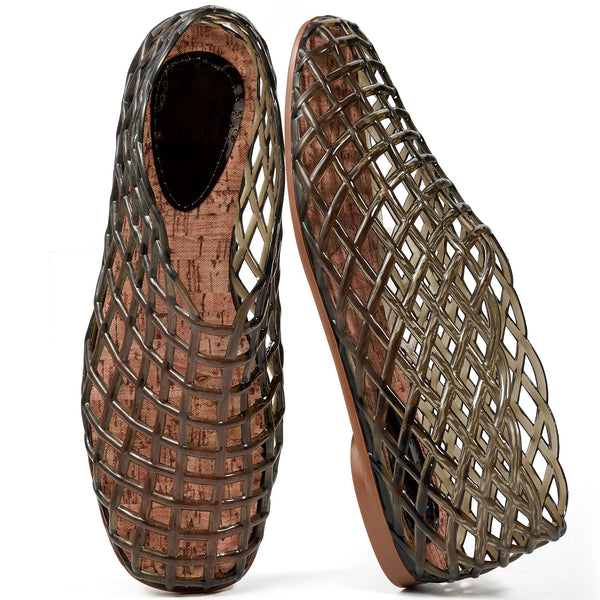 Ecetana Women's Jelly Sandals Mesh Flats Breathable Clear Hollow Jelly Shoes for Women