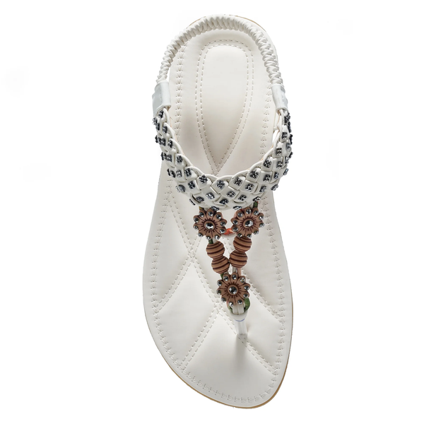 Ablanczoom Womens Sandals Clip toe Rhinestone Summer Flat sandal