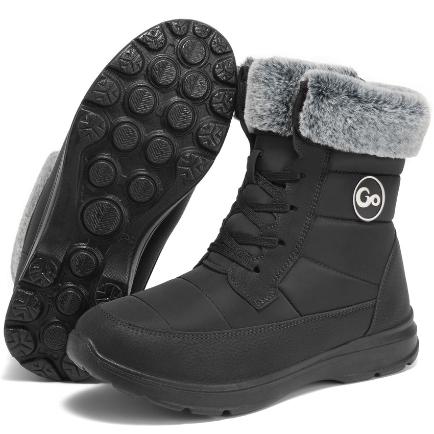 Ecetana Women Snow Boots Winter Waterproof Non Slip Walking Boot Comfortable Warm Faux Fur Lined Outdoor Boots