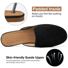 Mules for Women Suede Clogs: Comfortable Slip On Women Flats Backless Slides Loafers Womens Mules