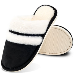 HARENC Cozy Slippers for Women Indoor and Outdoor Fuzzy House Shoes with Memory Foam