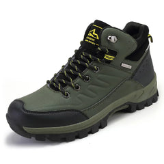 HARENC Mens Waterproof Hiking Boot Outdoor Anti-Slip Shoes, Black 7.5