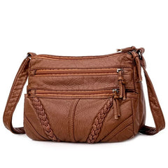 HARENC Women's Soft Leather Shoulder Bags Classic Casual Crossbody Bag For Female