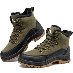 Ecetana Mens Snow Boots Waterproof Mid Top Ankle Boot Non-Slip Outdoor Winter Boots