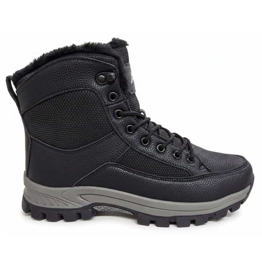 Ablanczoom Mens Snow Boots: Warm Fur No-Slip Hiking Boots Men Winter Shoes