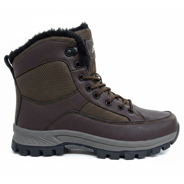 Ablanczoom Mens Snow Boots: Warm Fur No-Slip Hiking Boots Men Winter Shoes