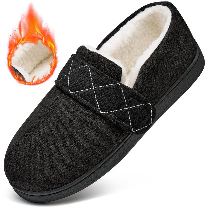 Ecetana Men's Slippers Warm Memory Foam Home Shoes Anti-Slip Comfortable Winter Home Slippers