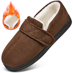 Ecetana Men's Slippers Warm Memory Foam Home Shoes Anti-Slip Comfortable Winter Home Slippers