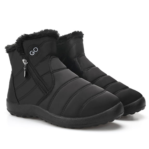 Ecetana Snow Boots for Women Waterproof Warm Ankle Boots Non‑Slip Lightweight Outdoor Winter Boots with Side Zipper