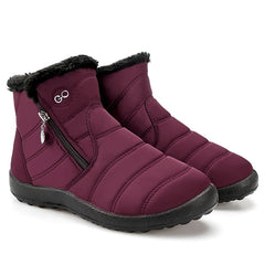 Ecetana Snow Boots for Women Waterproof Warm Ankle Boots Non‑Slip Lightweight Outdoor Winter Boots with Side Zipper