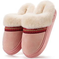 Ecetana Women's Cozy Slippers Memory Foam Fuzzy Slipper Anti-slip House Shoes