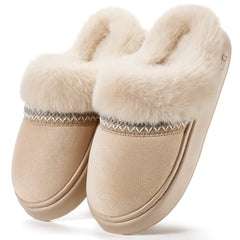 Ecetana Women's Cozy Slippers Memory Foam Fuzzy Slipper Anti-slip House Shoes