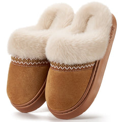 Ecetana Women's Cozy Slippers Memory Foam Fuzzy Slipper Anti-slip House Shoes