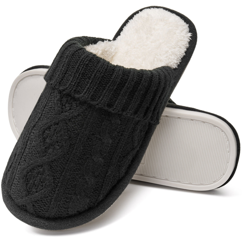 Ecetana Women's Slippers Soft Plush Slippers Non-slip Warm Home Shoes Memory Foam Slippers