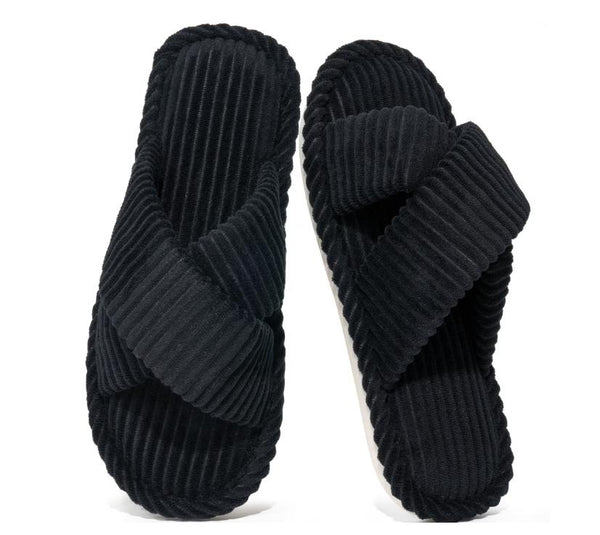 Ecetana Women's Slippers Soft Comfort House Shoes for Women Cross-Strap Fleece Slippers