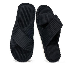 Ecetana Women's Slippers Soft Comfort House Shoes for Women Cross-Strap Fleece Slippers