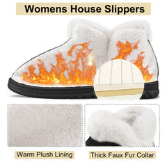 Slippers Women House Shoes Winter: Comfy Memory Foam No-slip Loafer Slippers for Women with Fuzzy Faux Fur Indoors Outdoors