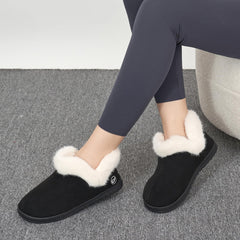 Slippers Women House Shoes Winter: Comfy Memory Foam No-slip Loafer Slippers for Women with Fuzzy Faux Fur Indoors Outdoors