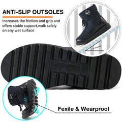 Women Snow Boots Winter Warm Faux Fur Waterproof Lace-up Ankle Booties