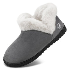 Slippers Women House Shoes Winter: Comfy Memory Foam No-slip Loafer Slippers for Women with Fuzzy Faux Fur Indoors Outdoors