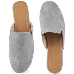 Mules for Women Suede Clogs: Comfortable Slip On Women Flats Backless Slides Loafers Womens Mules